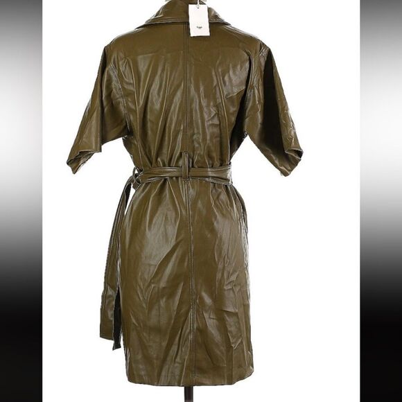 NWT The Frankie Shop Zoeyy Faux Leather Wrap Green XS - Picture 7 of 15